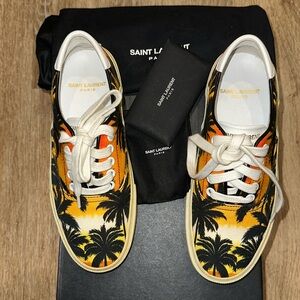 Saint Laurent Palm Tree Low Top Sneakers SZ 35 / 4.5